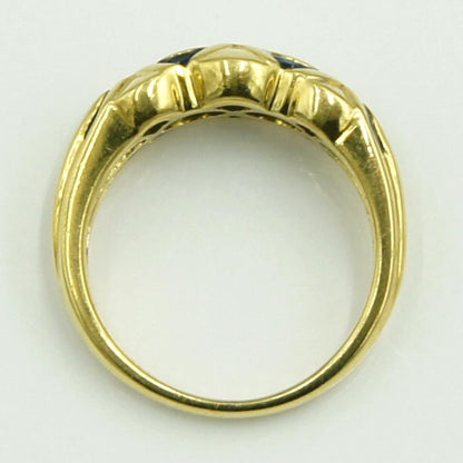 K18サファイアダイヤモンドリング　S0.75ct　D0.10ct　リングサイズ12号　重量5.11ｇ(石の重量含む)　レディース（中古）