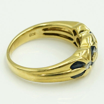 K18サファイアダイヤモンドリング　S0.75ct　D0.10ct　リングサイズ12号　重量5.11ｇ(石の重量含む)　レディース（中古）