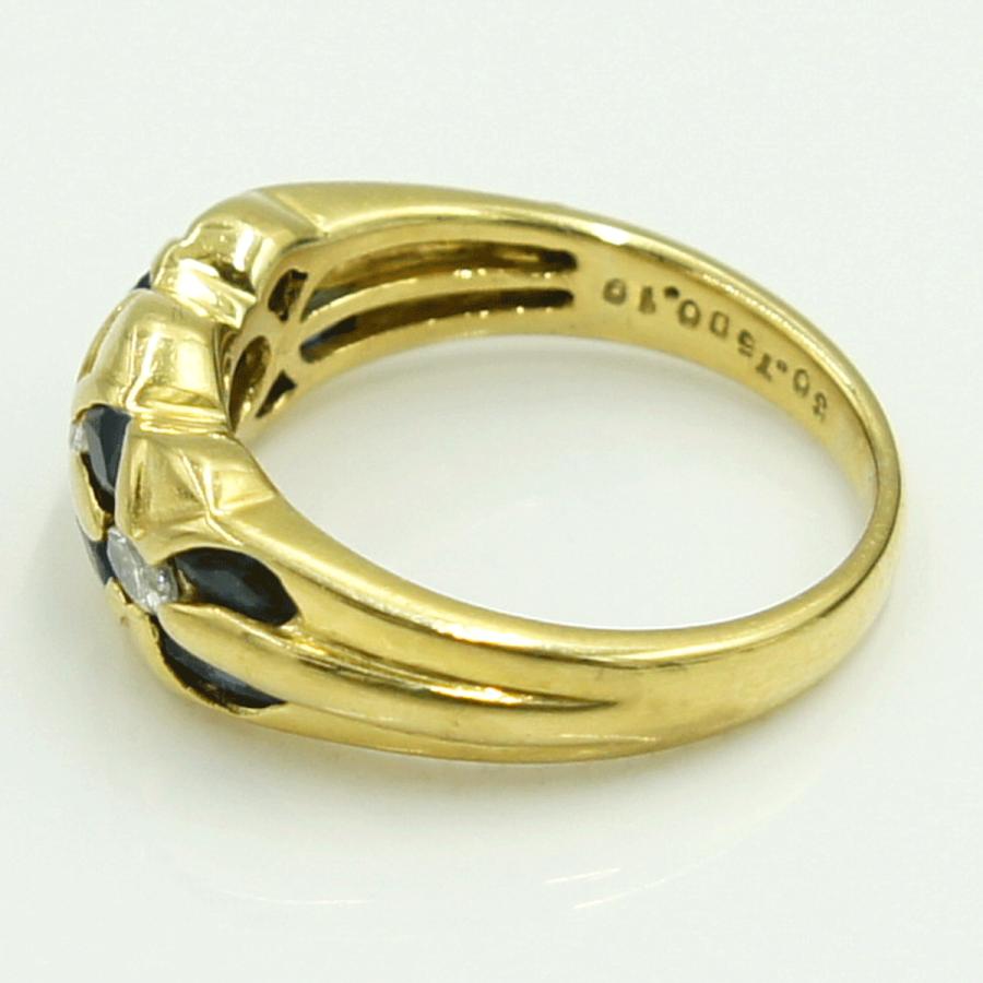 K18サファイアダイヤモンドリング　S0.75ct　D0.10ct　リングサイズ12号　重量5.11ｇ(石の重量含む)　レディース（中古）