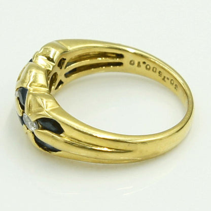 K18サファイアダイヤモンドリング　S0.75ct　D0.10ct　リングサイズ12号　重量5.11ｇ(石の重量含む)　レディース（中古）