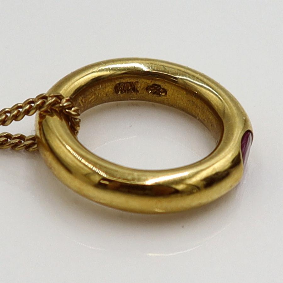 K18ルビーペンダントトップ付ネックレス　ネックレス長さ約39cm　重量6.91ｇ(石の重量含む) レディース（中古）