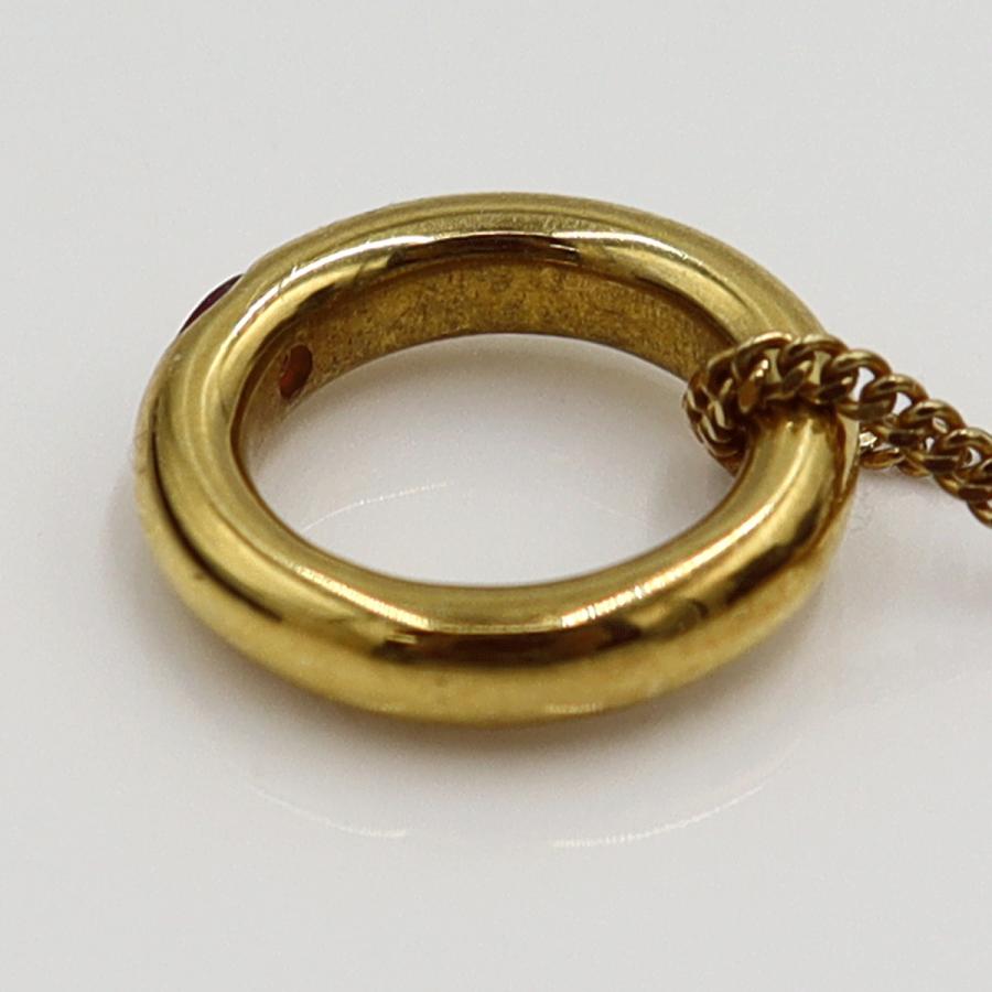 K18ルビーペンダントトップ付ネックレス　ネックレス長さ約39cm　重量6.91ｇ(石の重量含む) レディース（中古）