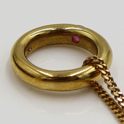 K18ルビーペンダントトップ付ネックレス　ネックレス長さ約39cm　重量6.91ｇ(石の重量含む) レディース（中古）