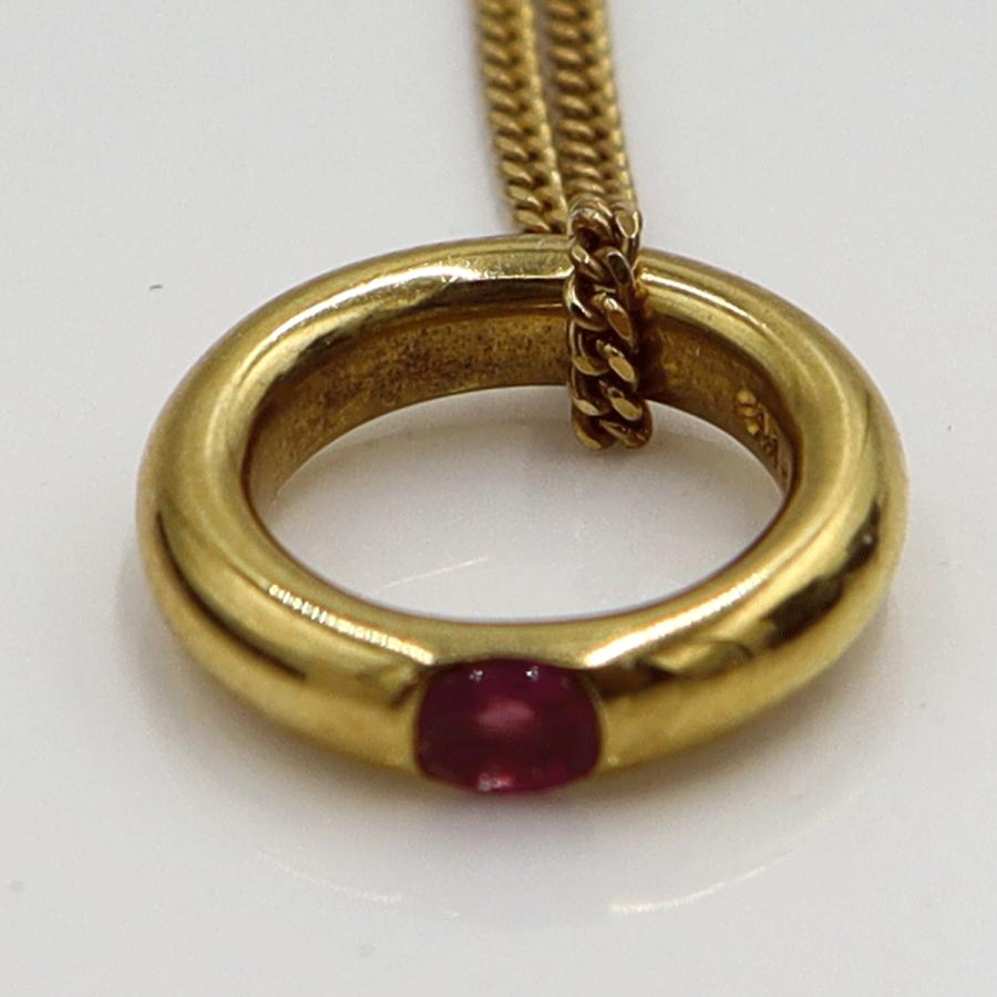 K18ルビーペンダントトップ付ネックレス　ネックレス長さ約39cm　重量6.91ｇ(石の重量含む) レディース（中古）