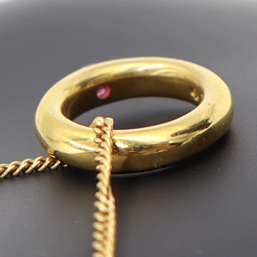 K18ルビーペンダントトップ付ネックレス　ネックレス長さ約39cm　重量6.91ｇ(石の重量含む) レディース（中古）