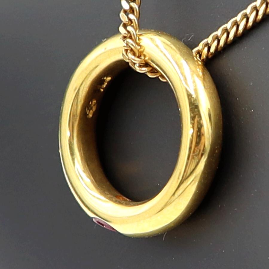 K18ルビーペンダントトップ付ネックレス　ネックレス長さ約39cm　重量6.91ｇ(石の重量含む) レディース（中古）