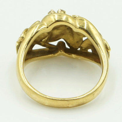 K18ダイヤモンドリング　星の砂　「リーフ」　D0.14ct　リングサイズ15号　重量8.98ｇ(石の重量含む) （中古）