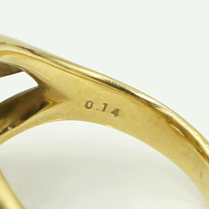 K18ダイヤモンドリング　星の砂　「リーフ」　D0.14ct　リングサイズ15号　重量8.98ｇ(石の重量含む) （中古）