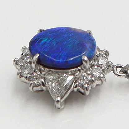 Pt900/K18WGオパールネックレス　OP1.08ct　D0.53ct　ネックレス長さ44cm　重量6.43ｇ(石の重量含む) レディース(中古)