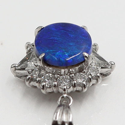 Pt900/K18WGオパールネックレス　OP1.08ct　D0.53ct　ネックレス長さ44cm　重量6.43ｇ(石の重量含む) レディース(中古)