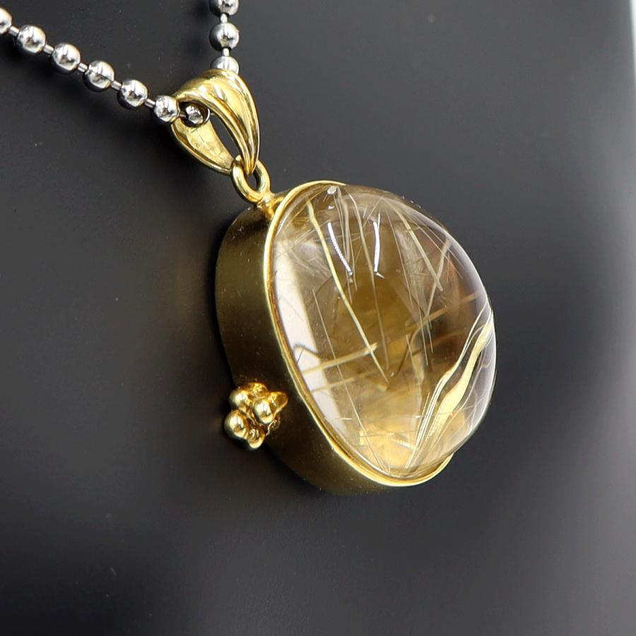 K18ルチルクォーツペンダントトップ　R0.13ct　重量11.70ｇ(石の重量含む)　レディース(中古)