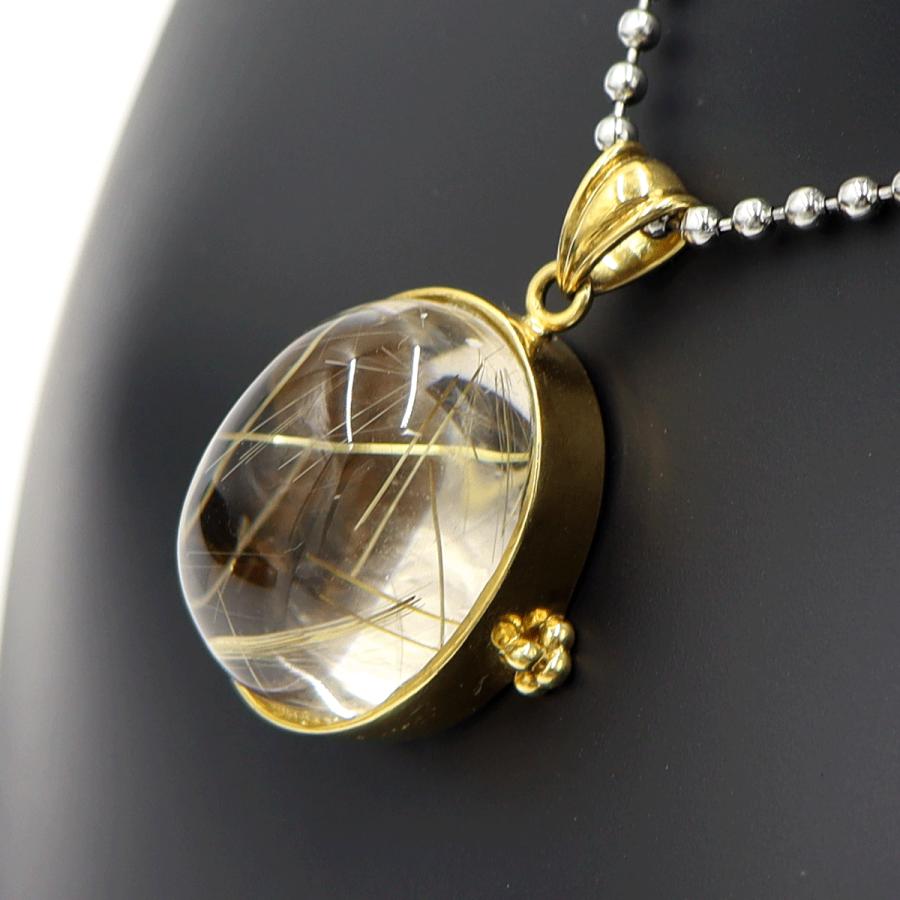 K18ルチルクォーツペンダントトップ　R0.13ct　重量11.70ｇ(石の重量含む)　レディース(中古)