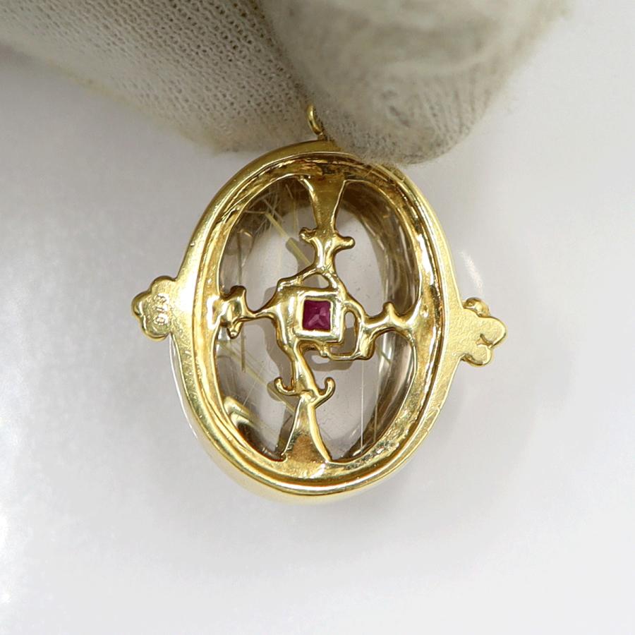 K18ルチルクォーツペンダントトップ　R0.13ct　重量11.70ｇ(石の重量含む)　レディース(中古)