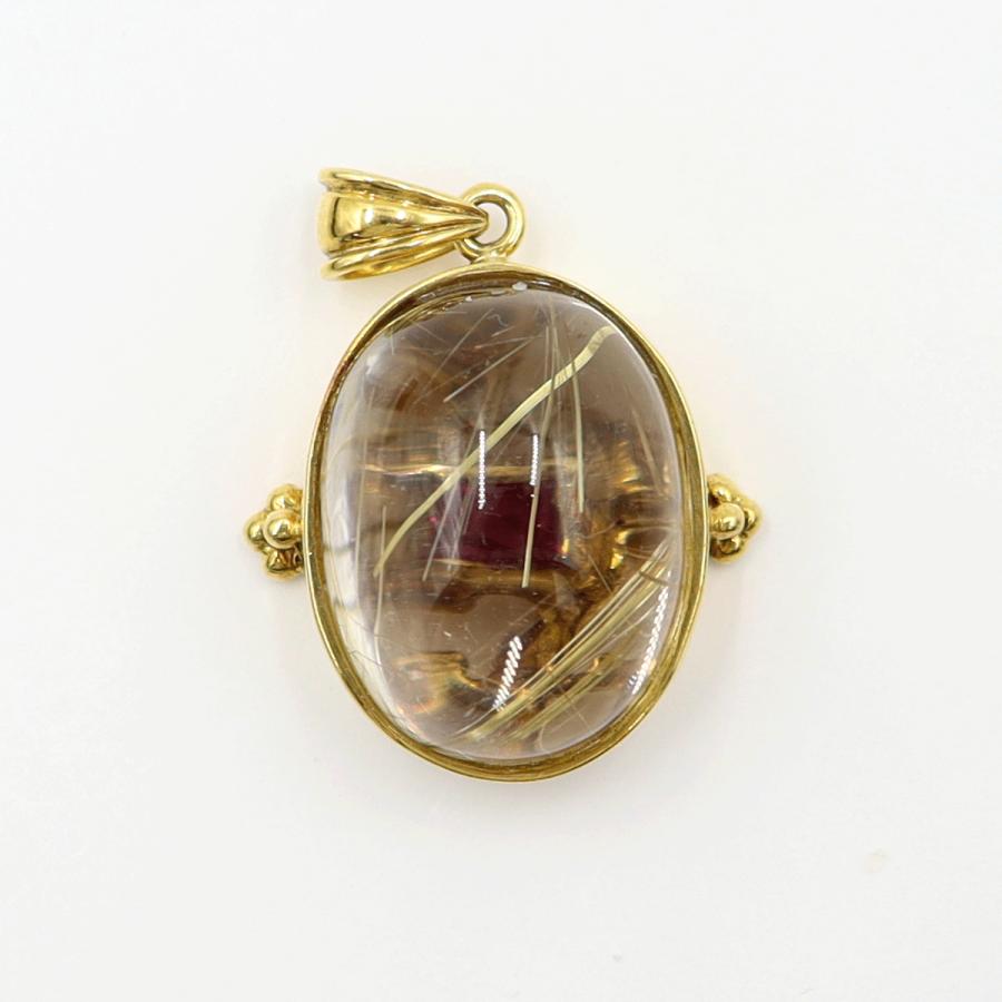 K18ルチルクォーツペンダントトップ　R0.13ct　重量11.70ｇ(石の重量含む)　レディース(中古)