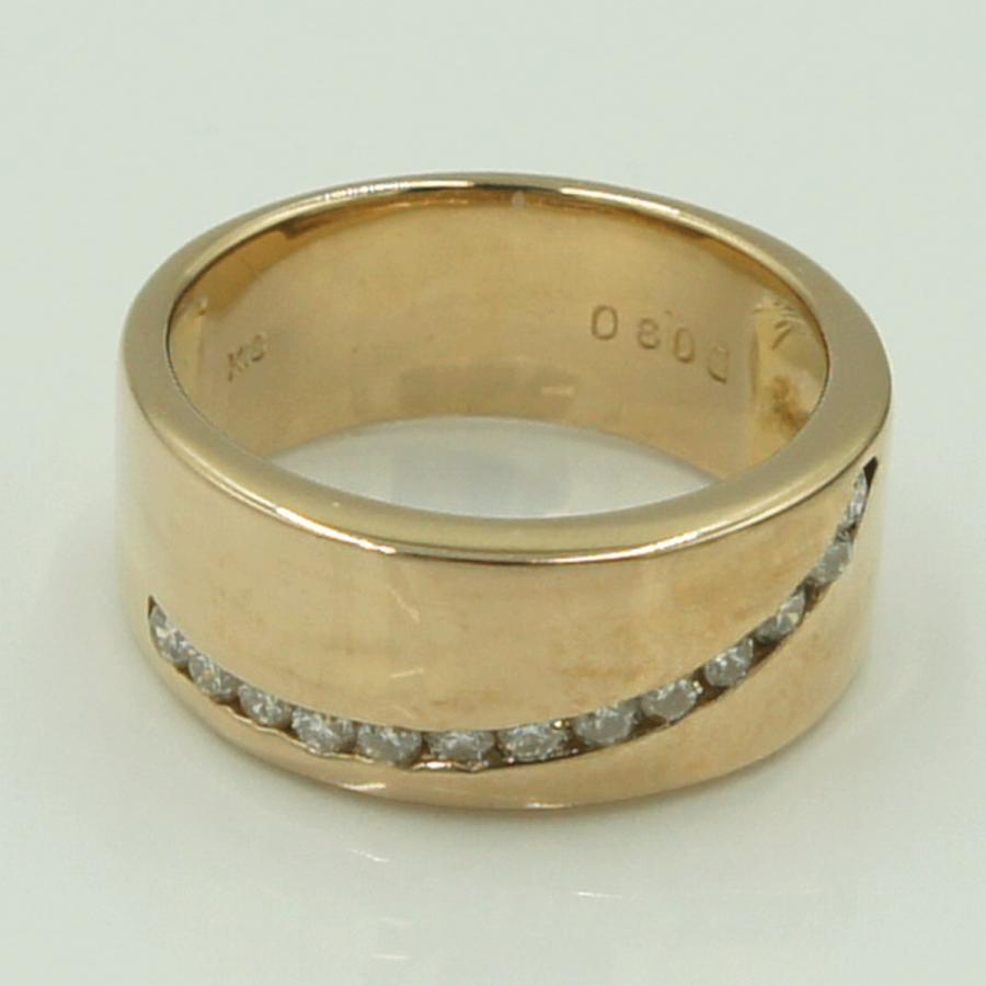 K18ダイヤモンドリング　D0.30ct　リングサイズ11号　重量5.72ｇ(石の重量含む)（中古）