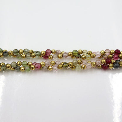 K18トルマリンネックレス　ネック長さ：最大約50cm(スライドボールで調整可能)　重量14.97ｇ(石の重量を含む)　レディース(中古)