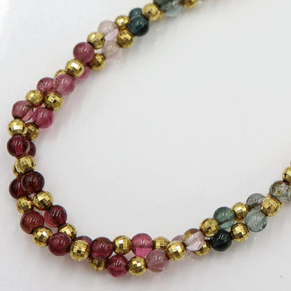 K18トルマリンネックレス　ネック長さ：最大約50cm(スライドボールで調整可能)　重量14.97ｇ(石の重量を含む)　レディース(中古)