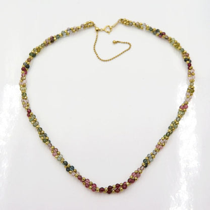 K18トルマリンネックレス　ネック長さ：最大約50cm(スライドボールで調整可能)　重量14.97ｇ(石の重量を含む)　レディース(中古)