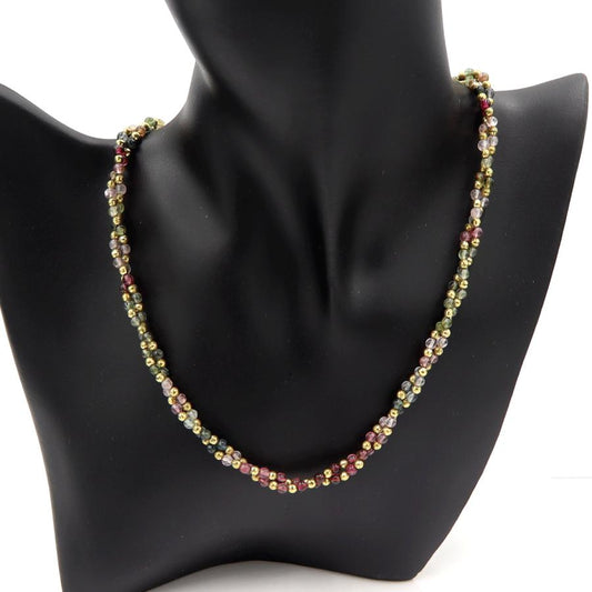 K18トルマリンネックレス　ネック長さ：最大約50cm(スライドボールで調整可能)　重量14.97ｇ(石の重量を含む)　レディース(中古)