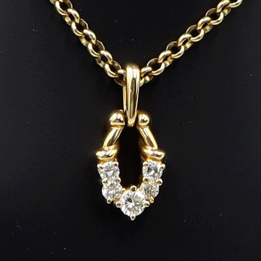 K18ダイヤペンダントネックレス　D0.30ct　ネック長さ約39cm　重量7.91ｇ(石の重量含む)(中古)