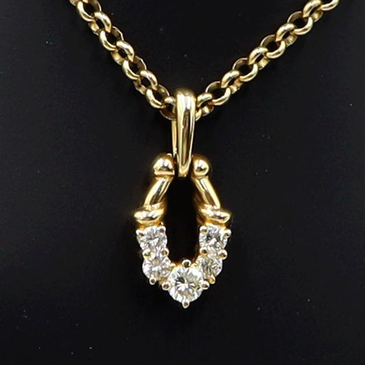 K18ダイヤペンダントネックレス　D0.30ct　ネック長さ約39cm　重量7.91ｇ(石の重量含む)(中古)