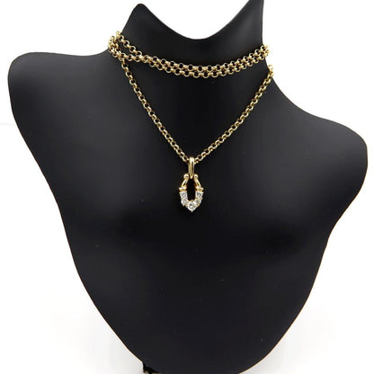 K18ダイヤペンダントネックレス　D0.30ct　ネック長さ約39cm　重量7.91ｇ(石の重量含む)(中古)