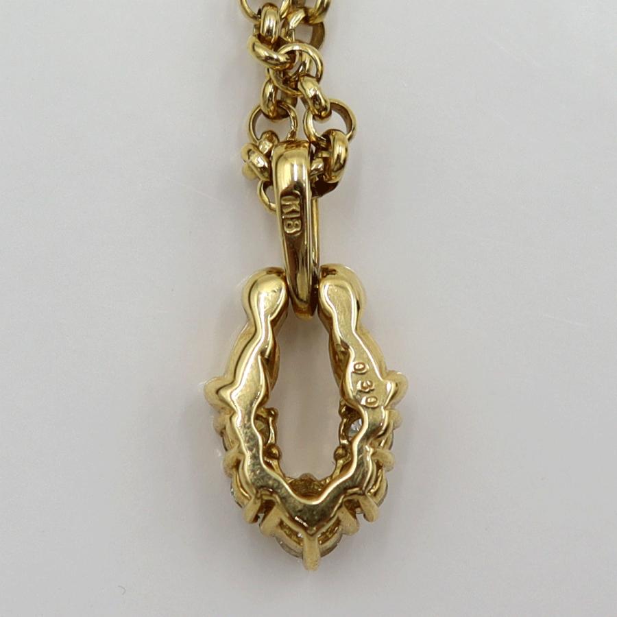 K18ダイヤペンダントネックレス　D0.30ct　ネック長さ約39cm　重量7.91ｇ(石の重量含む)(中古)