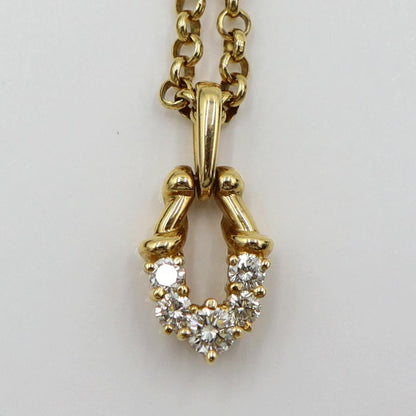 K18ダイヤペンダントネックレス　D0.30ct　ネック長さ約39cm　重量7.91ｇ(石の重量含む)(中古)