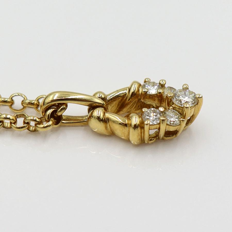 K18ダイヤペンダントネックレス　D0.30ct　ネック長さ約39cm　重量7.91ｇ(石の重量含む)(中古)