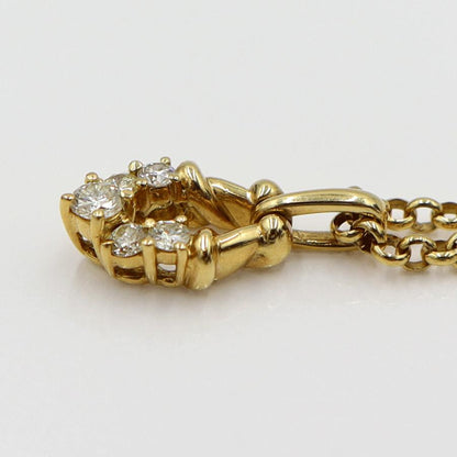 K18ダイヤペンダントネックレス　D0.30ct　ネック長さ約39cm　重量7.91ｇ(石の重量含む)(中古)