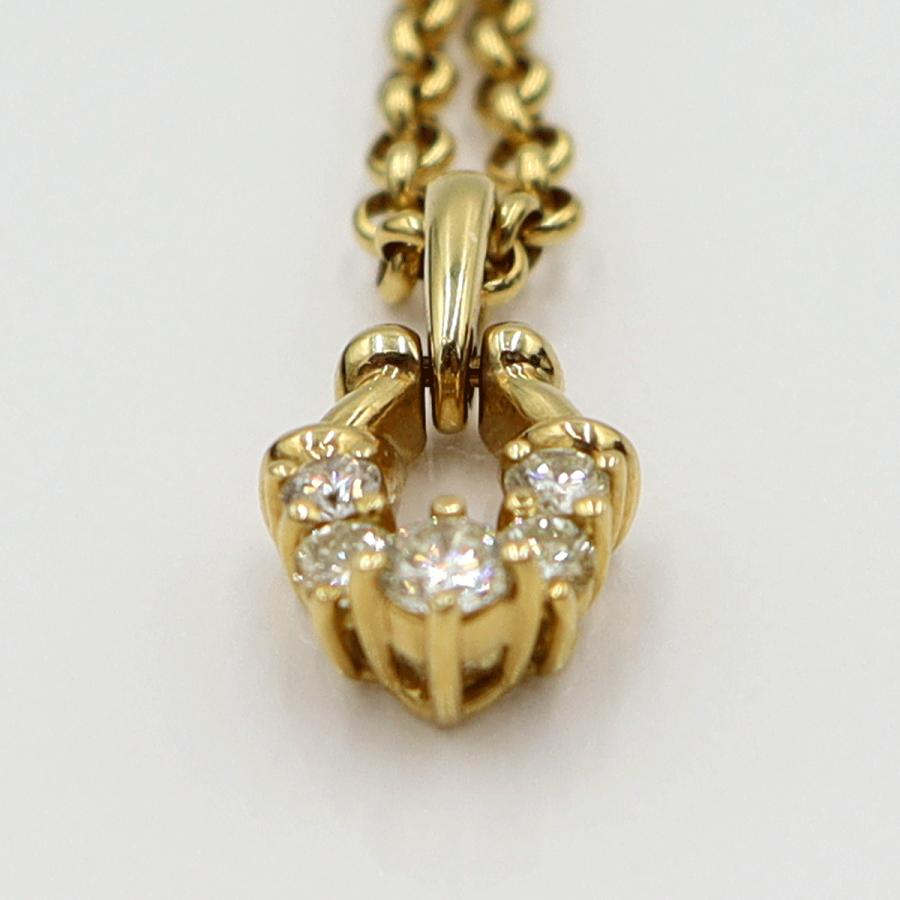 K18ダイヤペンダントネックレス　D0.30ct　ネック長さ約39cm　重量7.91ｇ(石の重量含む)(中古)