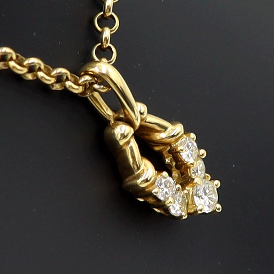 K18ダイヤペンダントネックレス　D0.30ct　ネック長さ約39cm　重量7.91ｇ(石の重量含む)(中古)