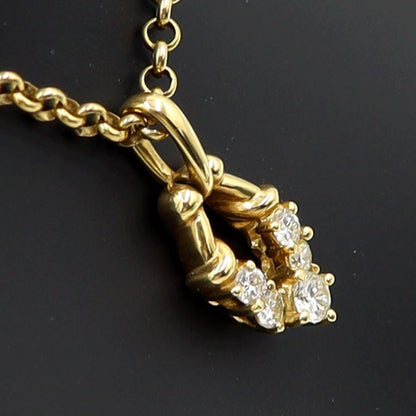 K18ダイヤペンダントネックレス　D0.30ct　ネック長さ約39cm　重量7.91ｇ(石の重量含む)(中古)