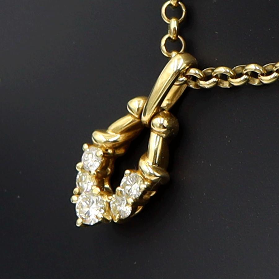 K18ダイヤペンダントネックレス　D0.30ct　ネック長さ約39cm　重量7.91ｇ(石の重量含む)(中古)