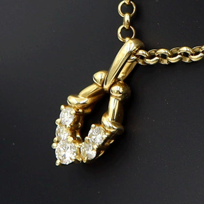 K18ダイヤペンダントネックレス　D0.30ct　ネック長さ約39cm　重量7.91ｇ(石の重量含む)(中古)