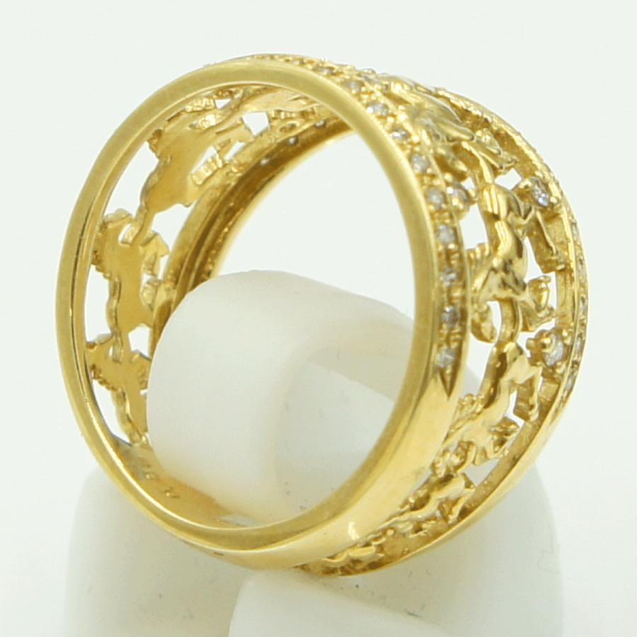 K18ダイヤモンドリング　「ホース」　D0.20ct　リングサイズ13号　重量5.42ｇ（中古