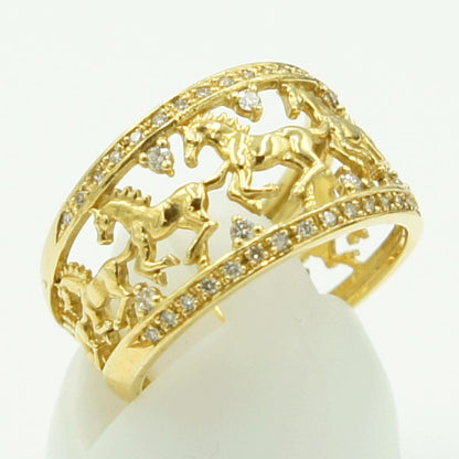 K18ダイヤモンドリング　「ホース」　D0.20ct　リングサイズ13号　重量5.42ｇ（中古