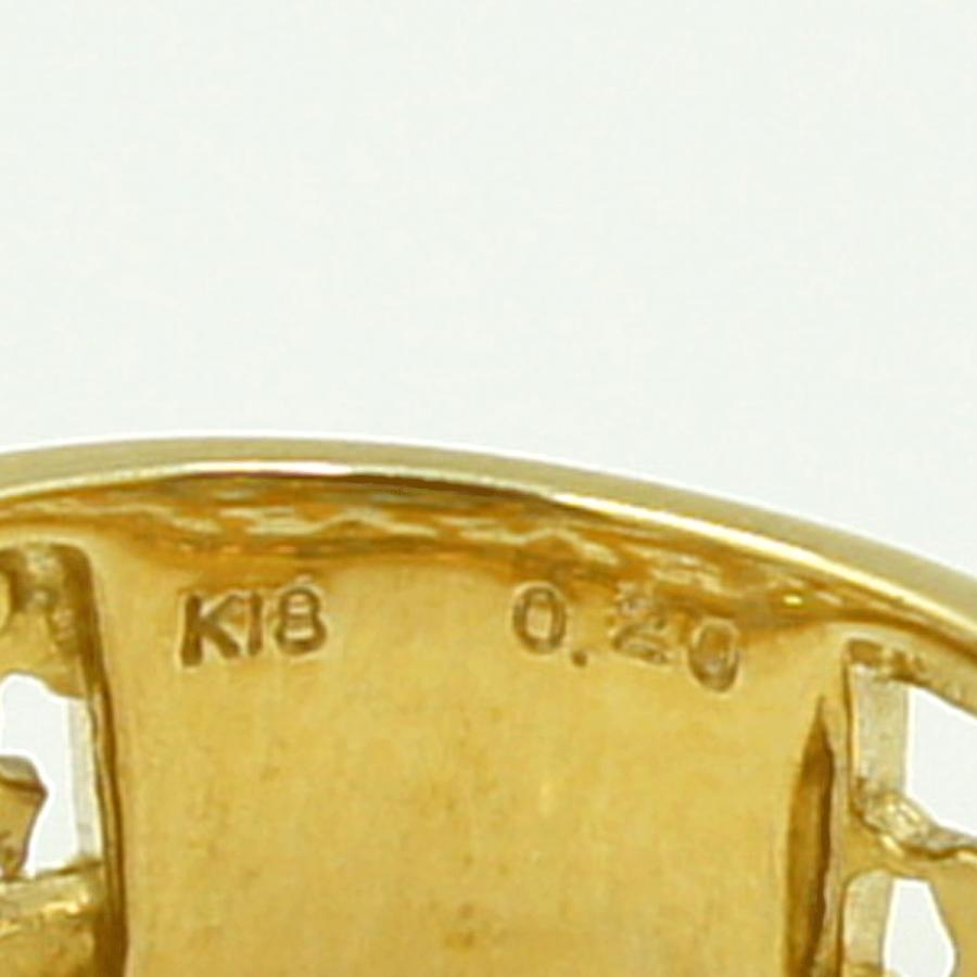 K18ダイヤモンドリング　「ホース」　D0.20ct　リングサイズ13号　重量5.42ｇ（中古