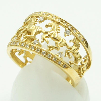 K18ダイヤモンドリング　「ホース」　D0.20ct　リングサイズ13号　重量5.42ｇ（中古