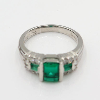 Pt900エメラルドリング　E0.91ct　クレサンベール　サイズ12号　重量7.48ｇ(石の重量含む)　レディース(中古)