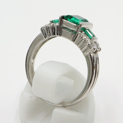 Pt900エメラルドリング　E0.91ct　クレサンベール　サイズ12号　重量7.48ｇ(石の重量含む)　レディース(中古)