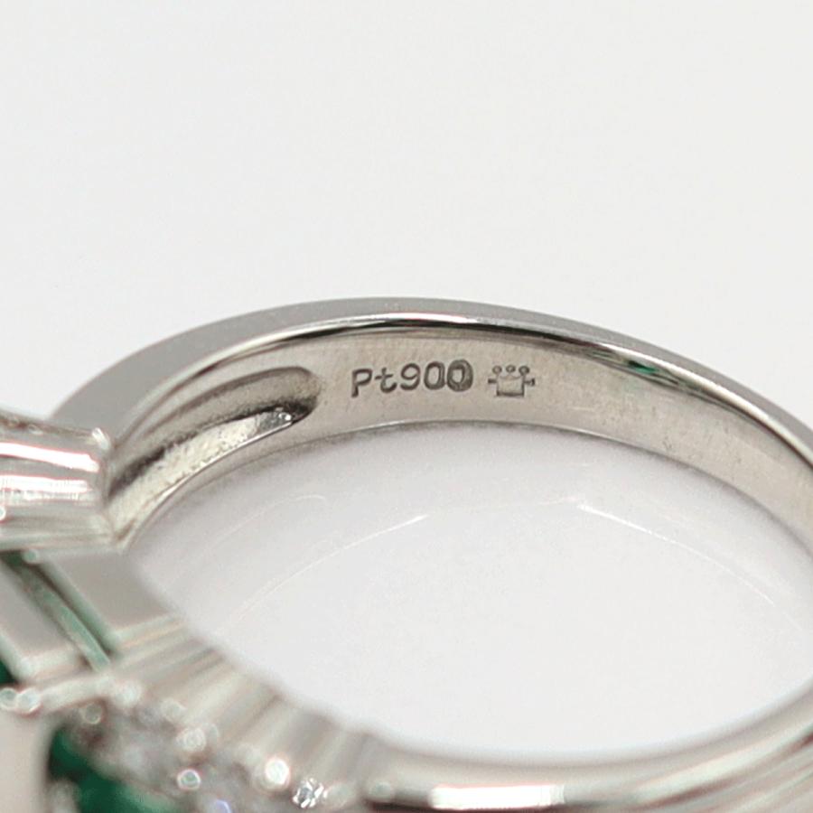 Pt900エメラルドリング　E0.91ct　クレサンベール　サイズ12号　重量7.48ｇ(石の重量含む)　レディース(中古)