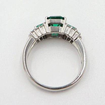 Pt900エメラルドリング　E0.91ct　クレサンベール　サイズ12号　重量7.48ｇ(石の重量含む)　レディース(中古)