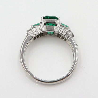 Pt900エメラルドリング　E0.91ct　クレサンベール　サイズ12号　重量7.48ｇ(石の重量含む)　レディース(中古)
