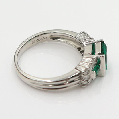 Pt900エメラルドリング　E0.91ct　クレサンベール　サイズ12号　重量7.48ｇ(石の重量含む)　レディース(中古)