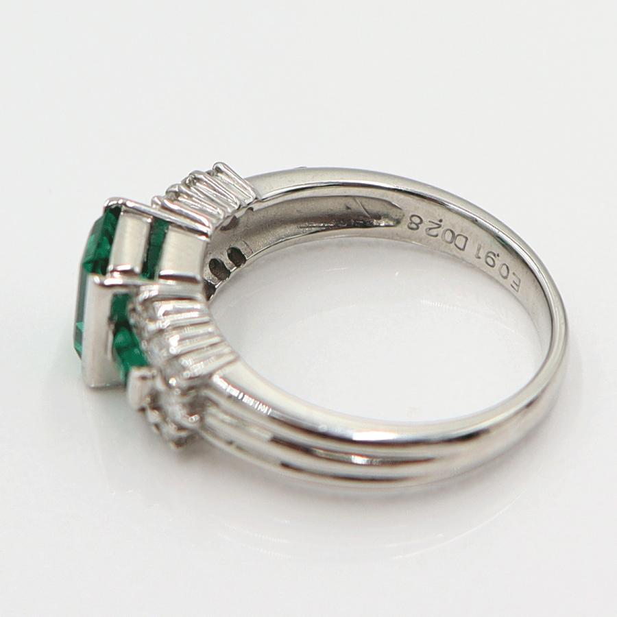 Pt900エメラルドリング　E0.91ct　クレサンベール　サイズ12号　重量7.48ｇ(石の重量含む)　レディース(中古)
