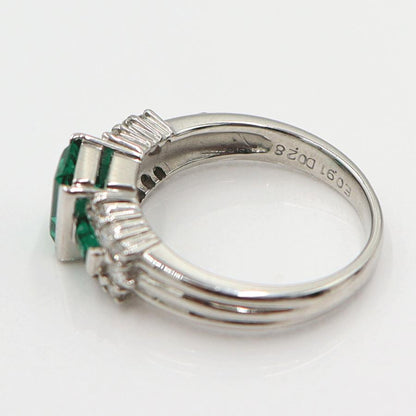 Pt900エメラルドリング　E0.91ct　クレサンベール　サイズ12号　重量7.48ｇ(石の重量含む)　レディース(中古)