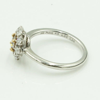 Pt900/K18ダイヤモンドリング「フラワー」 BD0.30ct　D0.30ct リングサイズ11号 重量4.55ｇ(石の重量含む) （中古）