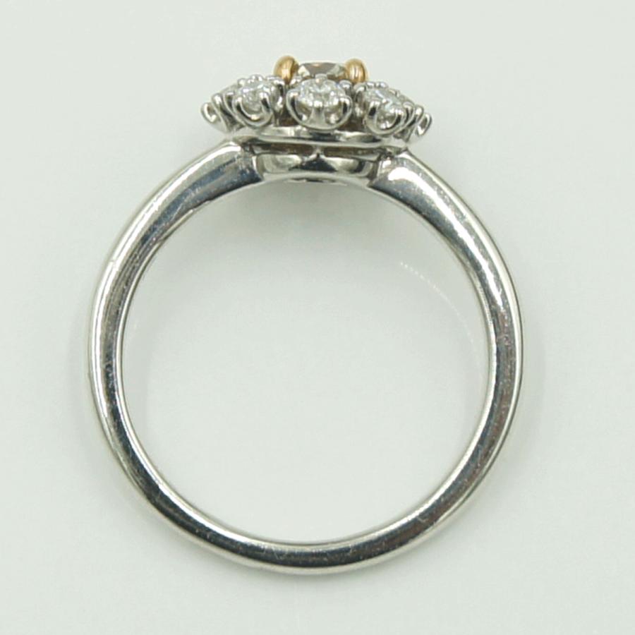 Pt900/K18ダイヤモンドリング「フラワー」 BD0.30ct　D0.30ct リングサイズ11号 重量4.55ｇ(石の重量含む) （中古）