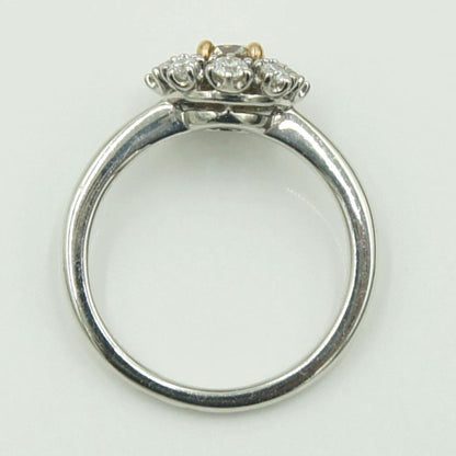 Pt900/K18ダイヤモンドリング「フラワー」 BD0.30ct　D0.30ct リングサイズ11号 重量4.55ｇ(石の重量含む) （中古）